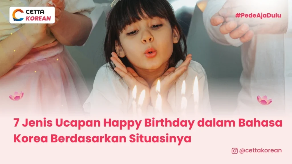 potret anak perempuan yang diucapkan Happy Birthday dalam bahasa Korea