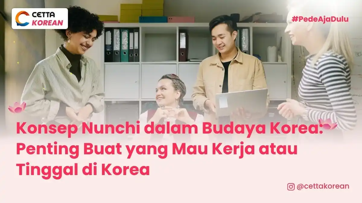 ilustrasi pekerja kantoran yang menerapkan konsep nunchi dalam budaya Korea di kantor